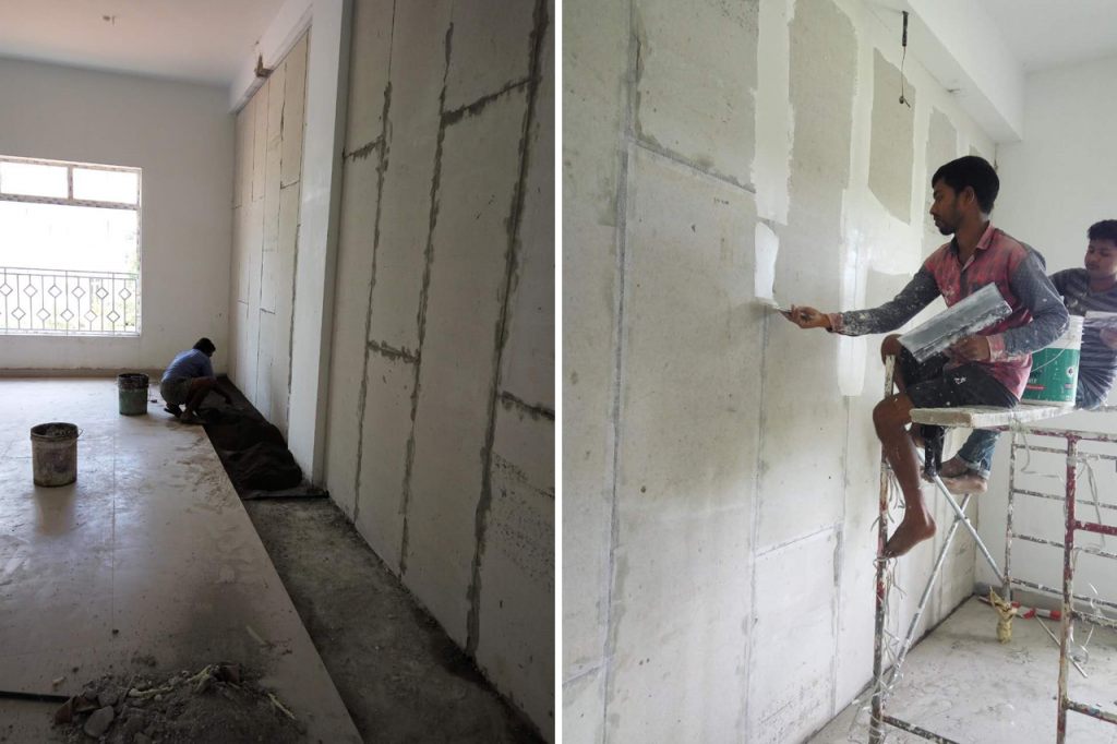 印度帕亞塔工程學(xué)院工地輕質(zhì)隔墻板施工案例