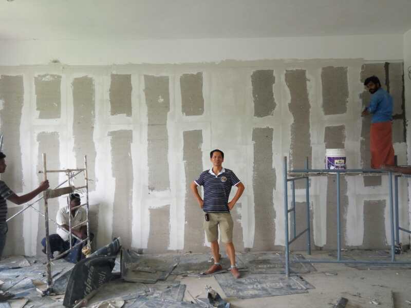 印度帕亞塔工程學(xué)院工地輕質(zhì)隔墻板施工案例