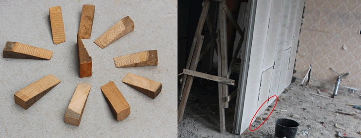 輕質隔墻板調整三角木