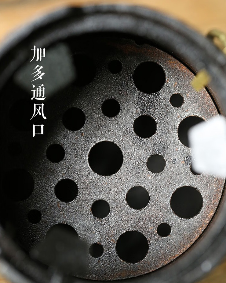 圓形手工鐵藝碳爐圍爐煮茶雙耳款碳爐(圖6) 圓形手工鐵藝碳爐圍爐煮茶雙耳款碳爐(圖6)