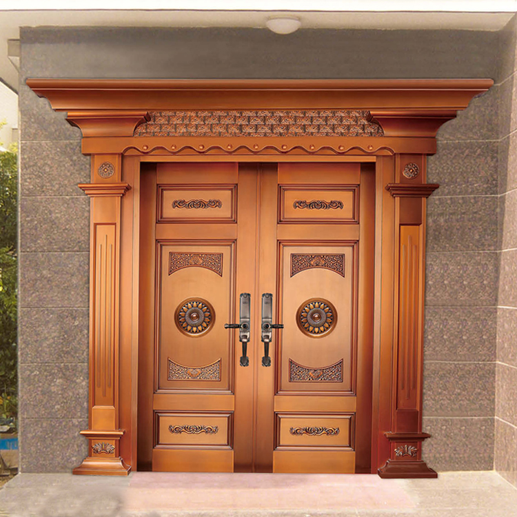 豪華雙開銅門 高端銅門定制(圖1) 豪華雙開銅門 高端銅門定制(圖1)
